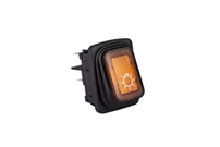 30*22mm Black Body 2NO with Illumination  (Lamp) Sign Marked Yellow A54 Series Rocker Switch